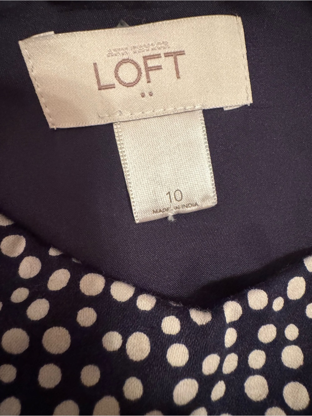 Women’s Navy and White Polka Dot Slip Dress - Picture 5 of 6